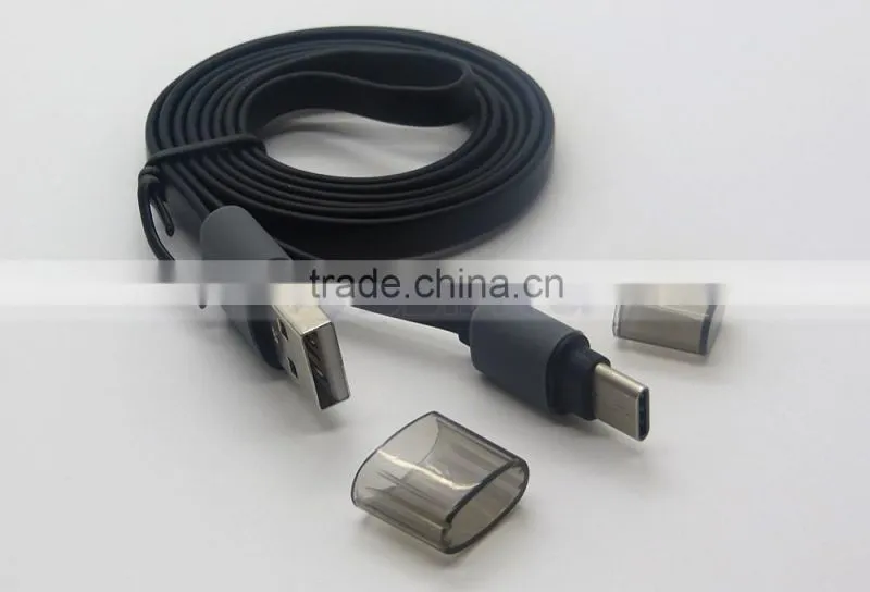 For Huawei USB 3.1 Data Charge Type C Cable Flat Color Noodle Cord