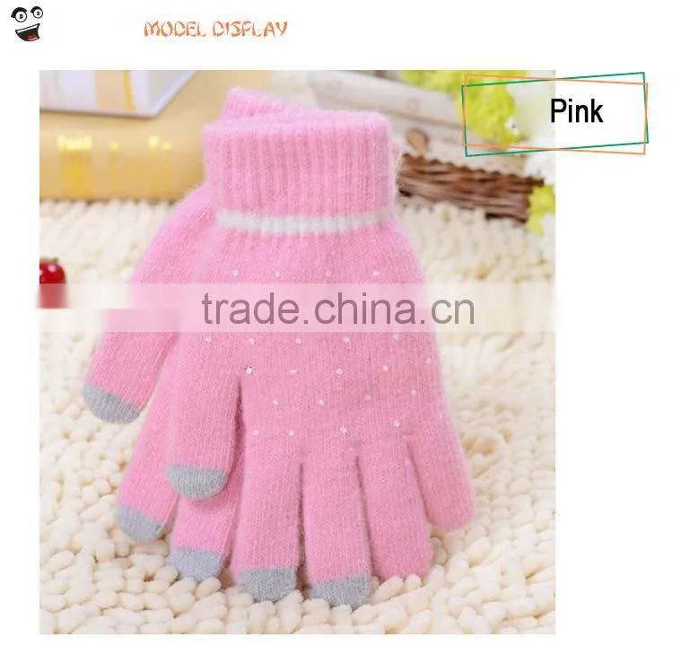 Fashion warm knitted gloves, Touch Screen Gloves, Full Finger woollen gloves