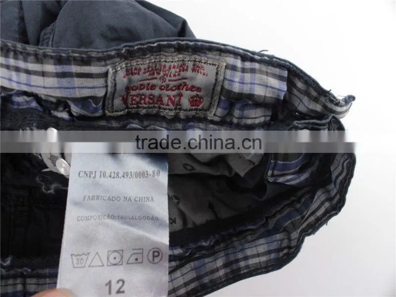 Men cheap 100%cotton stock apparel washed cargo shorts