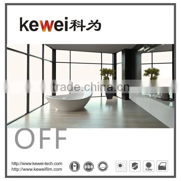 CE Certificated 6+6mm High-clear smart glass for bathroom, LCD Smart glass