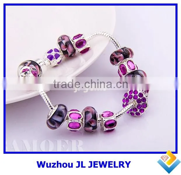 2014 fashion handmade high quality crystal fashion beads bangle