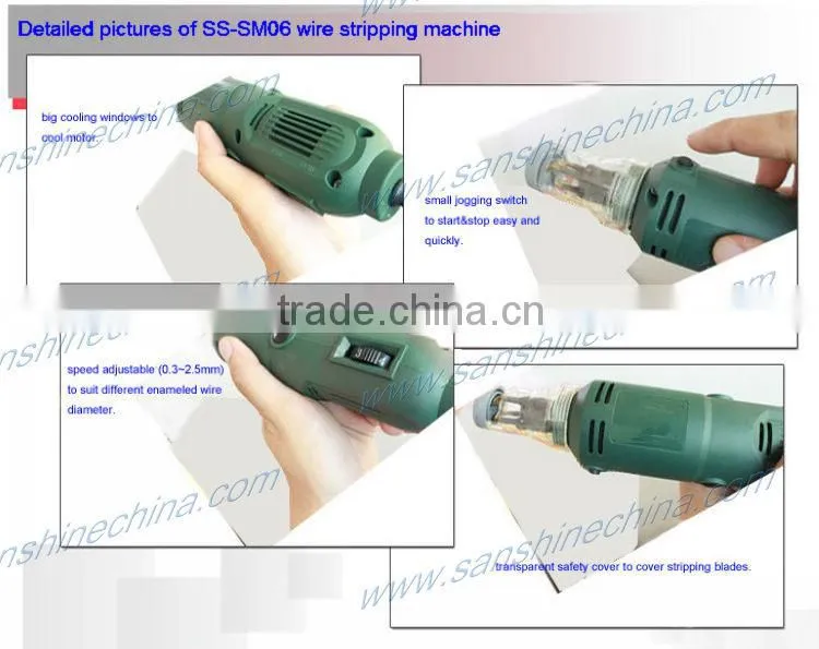 Portable coil enamel wire stripping machine