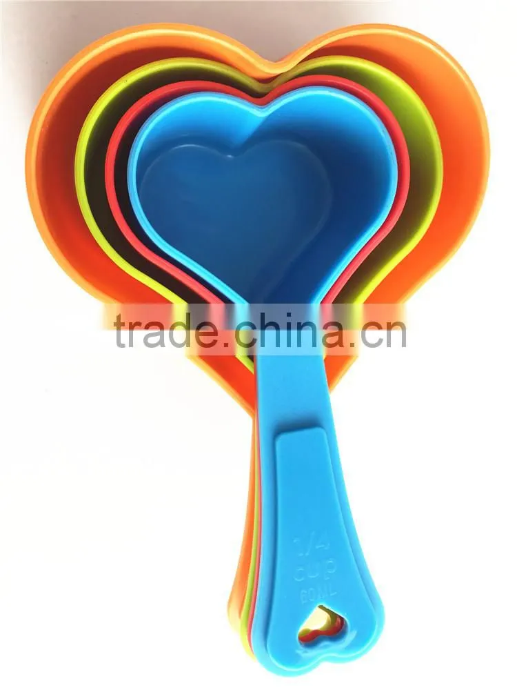 Heart shape colorful measuring cups