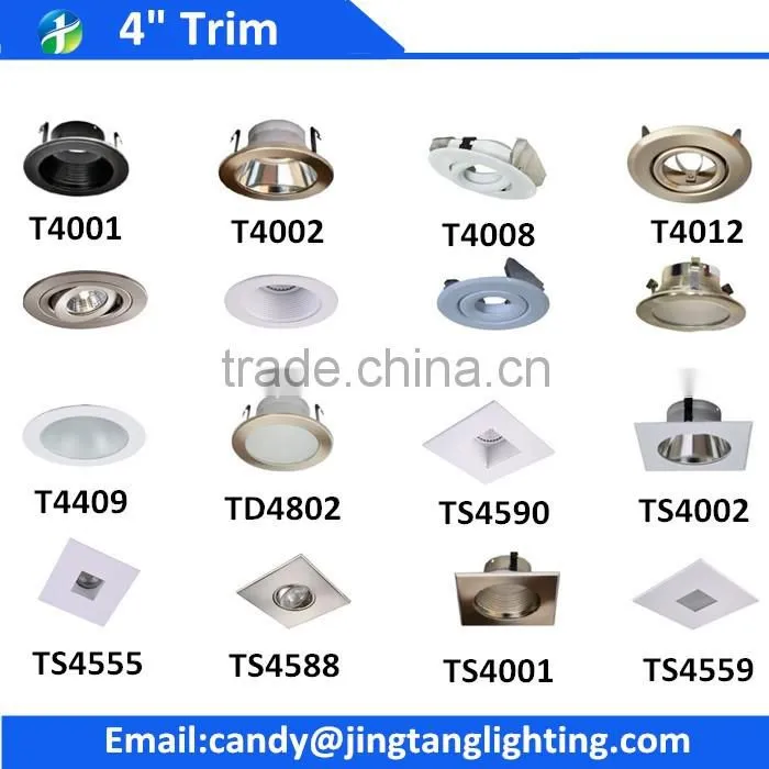 Square recessed led downlight trim with stepped baffle die casting etl