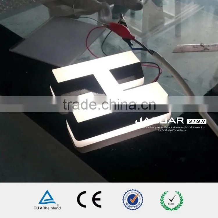 Vinyl film apply side outdoor waterproof mini embossing acrylic led letter sign