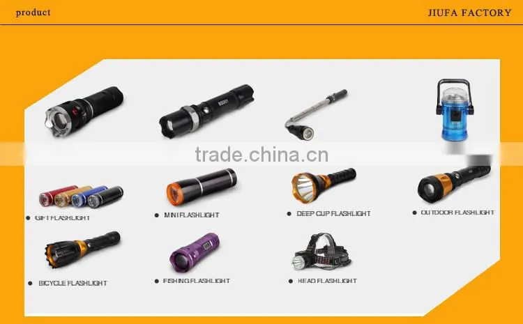 250 lumens Aluminium led flashlight, 360 zoom flashlight torch with 5 -mode light output and detachable lanyard