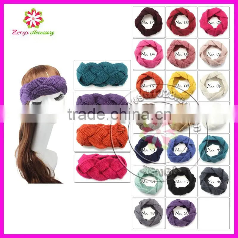 Winter Flower Knit Crochet Headwrap Headband ear warmer headwear wrap hairband