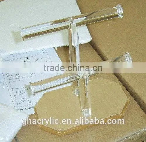 GH-RZ358 2014 high quality Clear tube acrylic bracelet display with support
