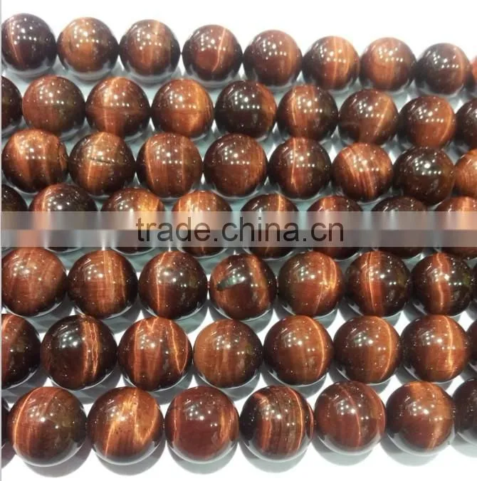genuine natural gemstone red tiger eye round beads