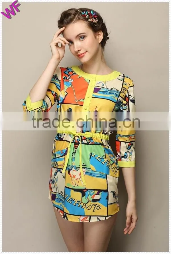 Long Sleeve Aliibaba Dresses Printing Fancy dresses for girls