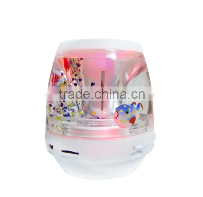 New arrivel built in colorful LED light Wireless 3.0 Bluetooth Liquid Speaker with card slot