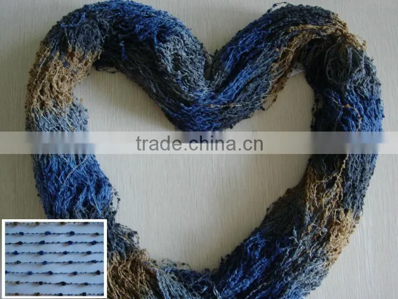 6.5nm polyester fancy velvet yarn / chenille yarn colored in hank