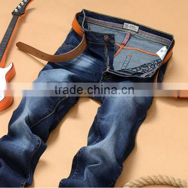 Fashion Straight Slim Jeans Classic Denim Trousers Fall Winter Elastic Long Pants Quality Trousers
