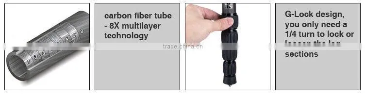 Good quality Carbon fiber Material tripod ROSH certificate