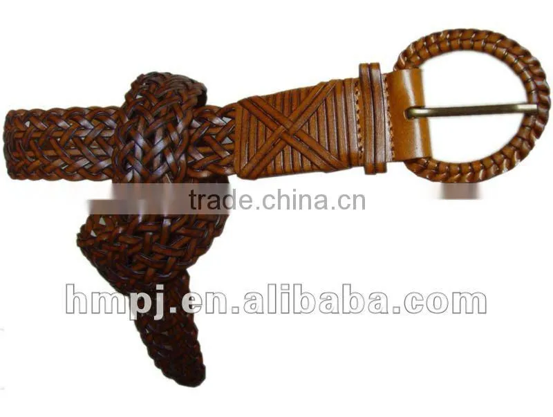 Genuine Woman's Braided Leather Belt