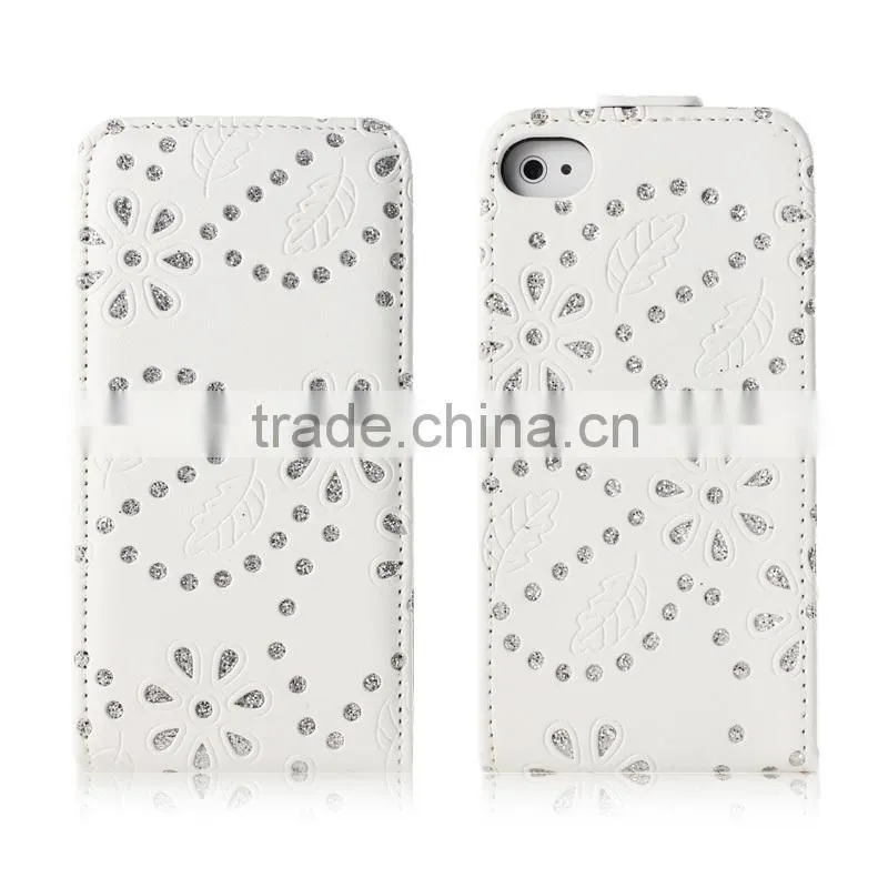 Beatiful Diamond leather case for phone, OEM accepted, compatible brand Samsung and apple
