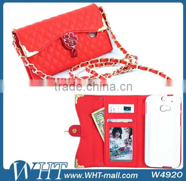 For HTC M8 One 2 Flip Leather Purse Wallet Cover Case
