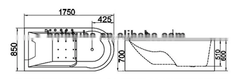 cUPC certified bathtub shower combination, abs bathtub, bathtub spa