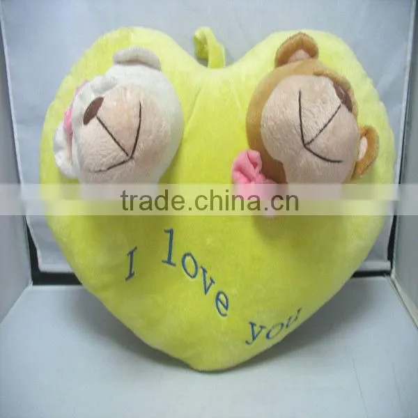Big Size Plush Heart Pendant With Animal Heads