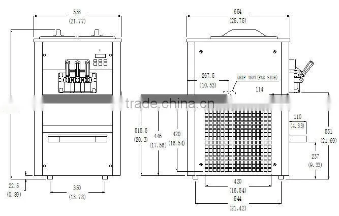 Hot selling counter top multi flavor ice cream maker machine 6225A