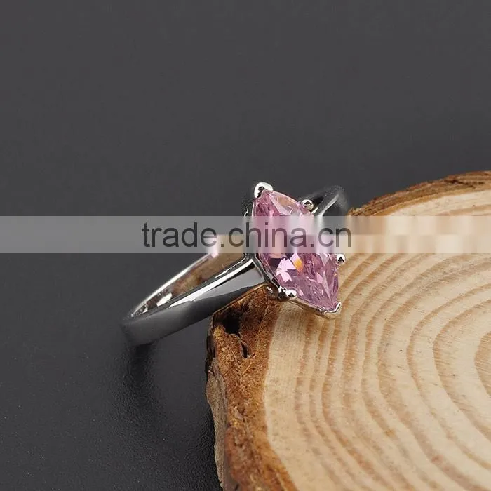 2015 Fashion Pink Stone Ring Semi Mount Ring Setting Oval