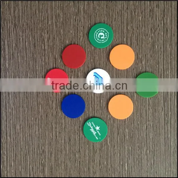 23.2*2MM Colorful plastic token coin / customized logo