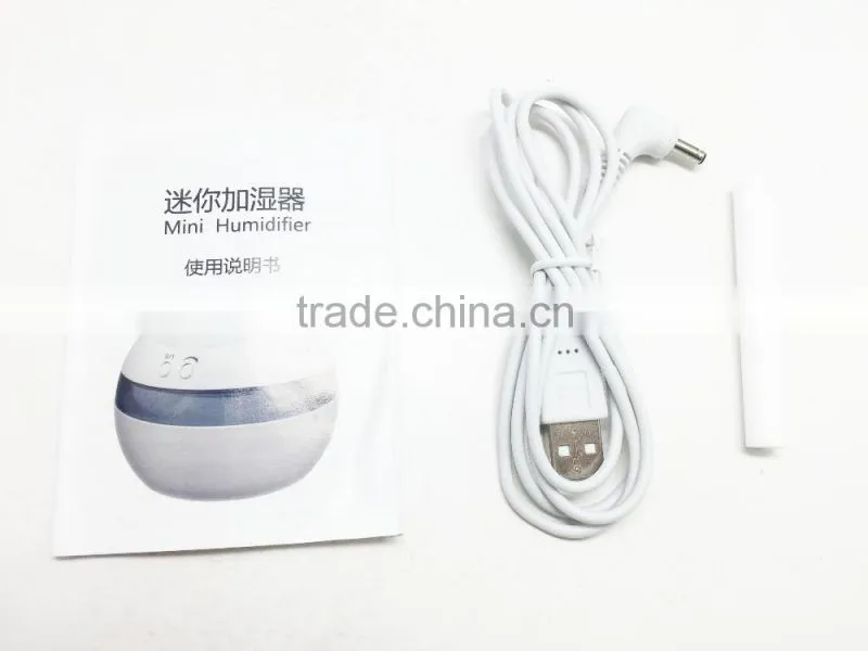 2016 new product for home/office use usb/car adaptor power supply bottle cap round ball air innovations ultrasonic humidifier