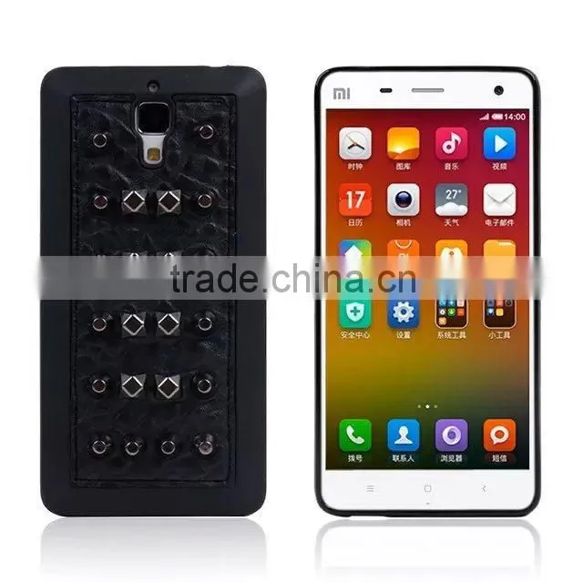 Nice touch feel case for MI 4 ,3D rivet pattern case , rock heavy metal style case for MI 4