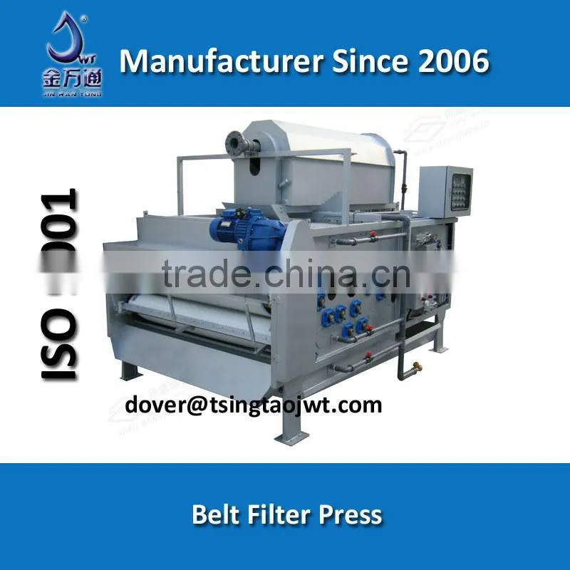 Belt filter press for sludge dewatering