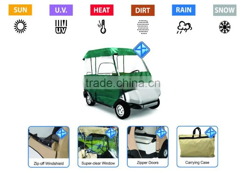 All weather protection golf cart enclosure