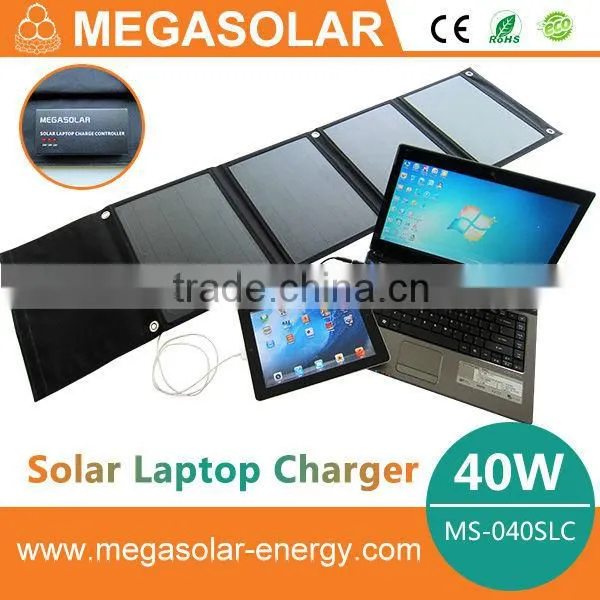 40W Folding Portable Solar Laptop Charger 12V 16V 19V Waterproof for Mobile Phone Multi functional