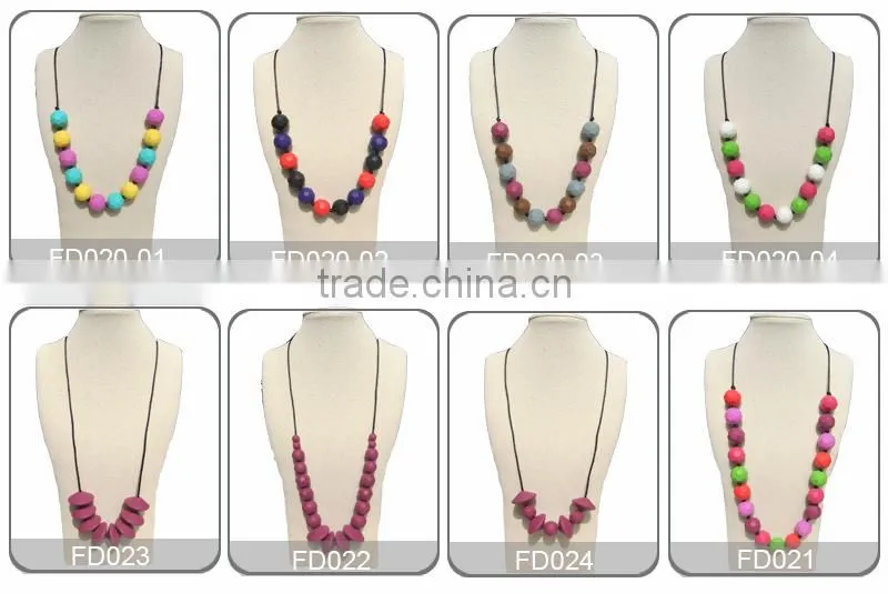 Handmade Teether Bead Jewelry/Most Popular Safe Teether Silicone Necklace Bead Landing China Manufacturer