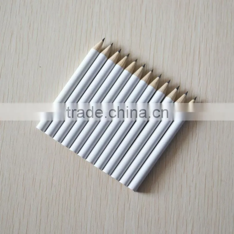 Promotion 3.5" round shape white body 2.0mm HB lead Golf pencil ( HB wooden pencil ) sharpened