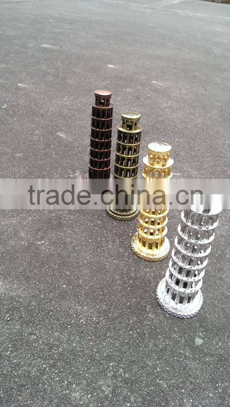 Promotion gift Metal Leaning Tower of Pisa ITALY Travel Souvenir 3D buliding
