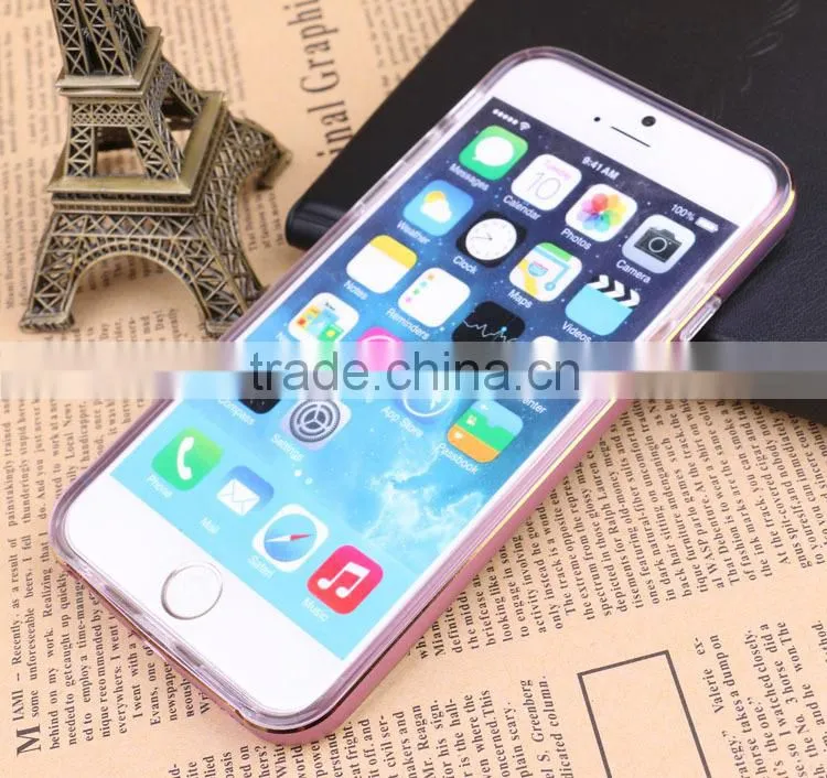 ultra-thin tpu cover with bumper frame case for iphone6 phone back cover for iphone mobile back cover