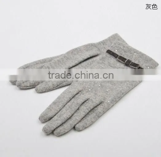 Fashion Bowknot Lady Wool glove
