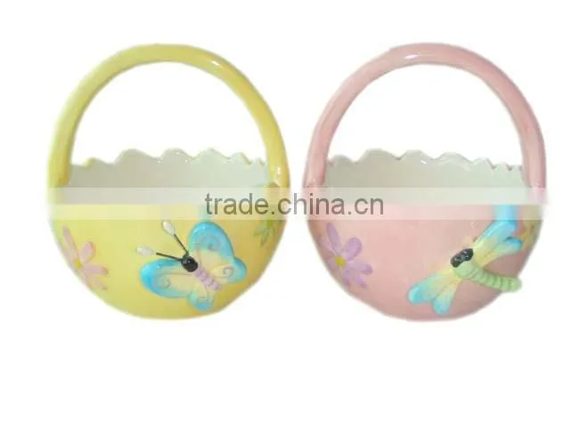 factory direct wholesale Ceramic Spring Teapot With Butterfly