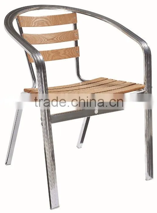 stackable aluminum frame wood dining chair (YC050)