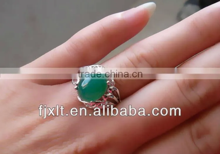 New Arrival Fashion Design 925 Sterling Silver Large Chalcedony Ring