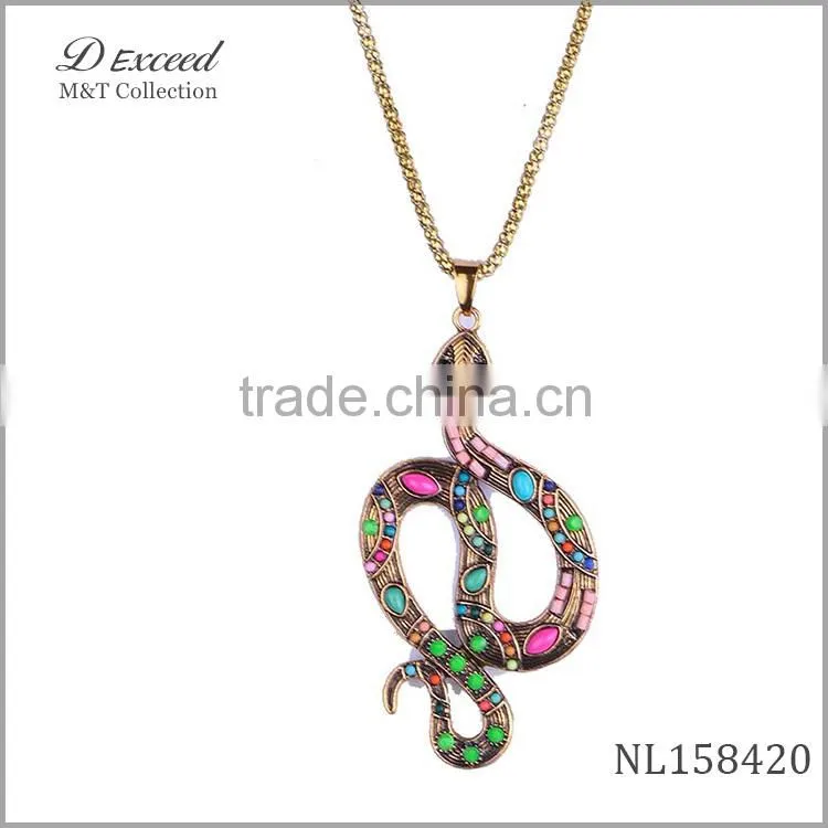 flexible snake necklace,alloy snake pendant necklace