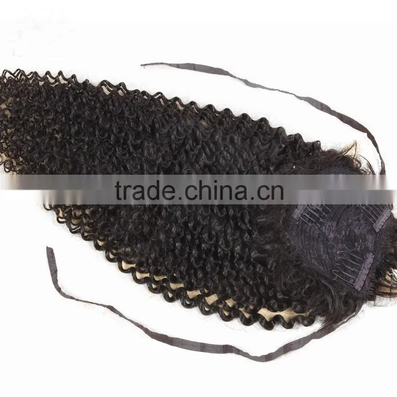 Alibaba China Wholesale Cheap Grade 7A Afro Kinky Hair Ponytail headband Raw Unprocessed Kinky Curly Ponytail