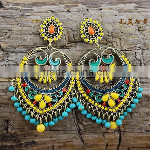 small moq boho hanging top design earring, latest earring design
