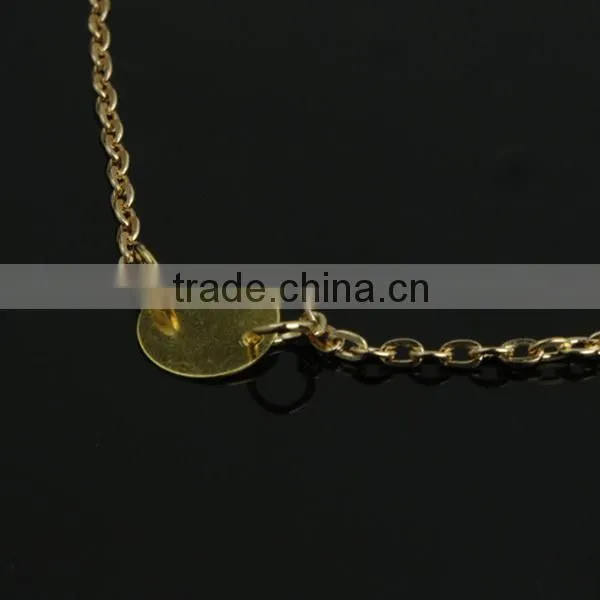 copper beads short model thin gold chain necklace