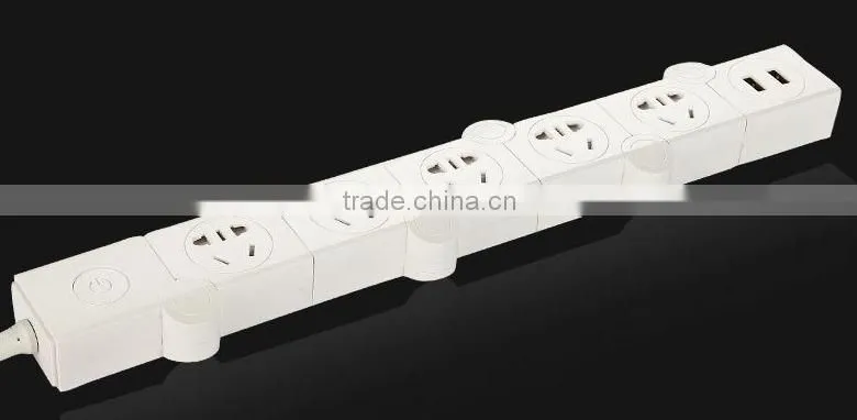 2016 Hot sale power strip/bending pivoting power strip/Rotating Extension Socket