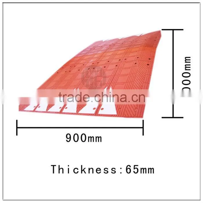 Red/ black rubber speed hump cushions