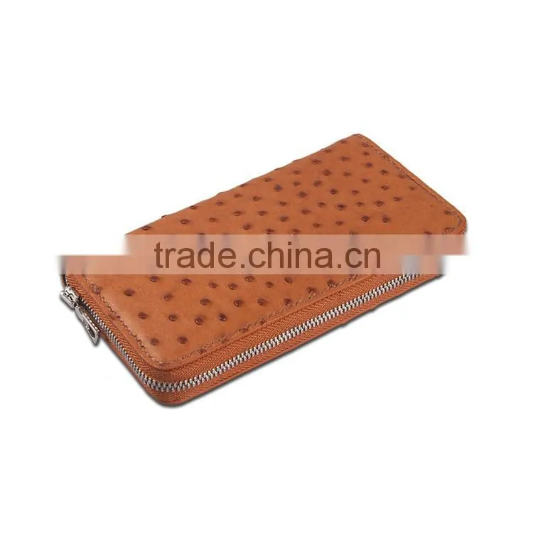 Genuine Ostrich skin manufacturers news orange ladies hand purse