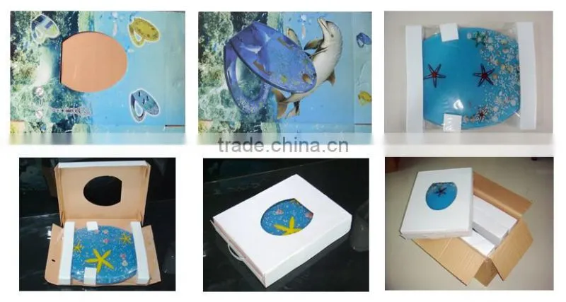Sanitary bathroom poly resin color Chinese slowly down toilet cover
