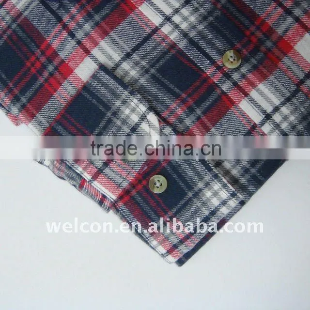 Men's casual flannel long sleeve fashionable plaid business shirt