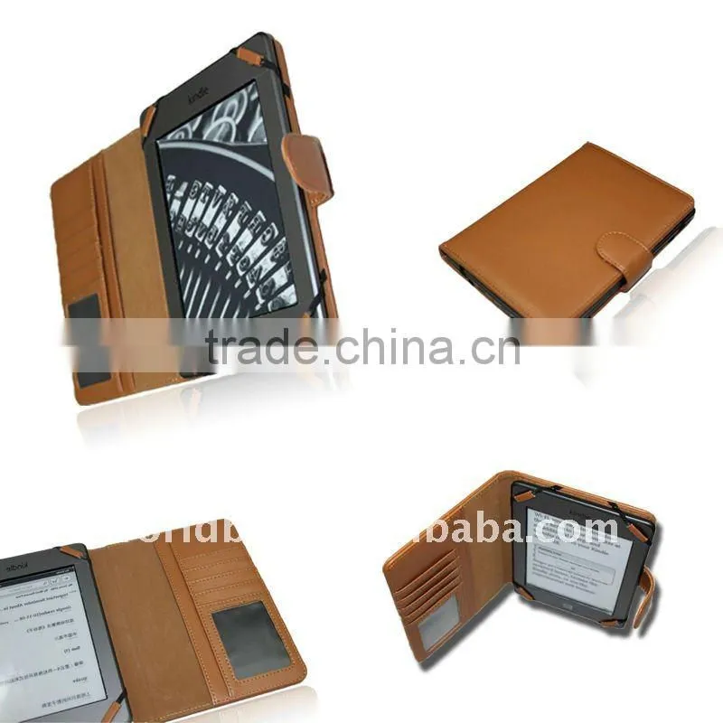 PU Leather Booklet Case for Kindle Touch,with Card Slot