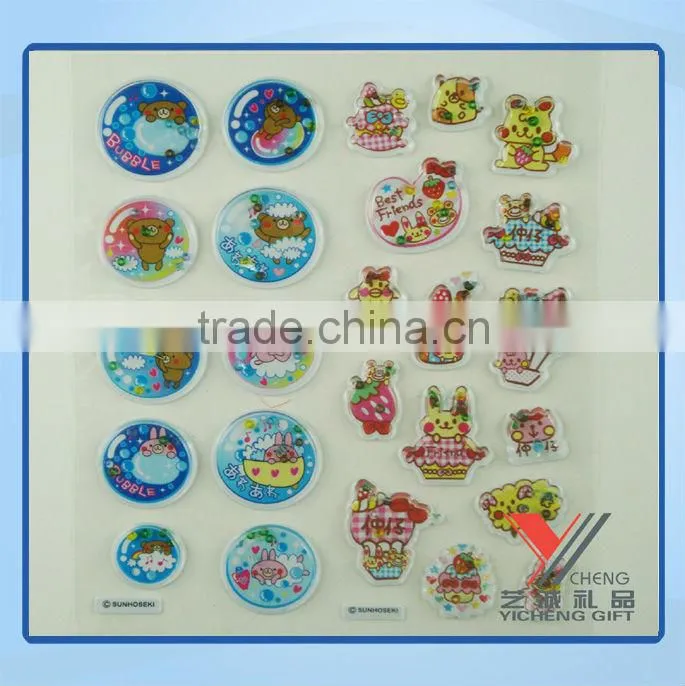 high quality 3D embossed sticker vinyl sticker puffy sticker
